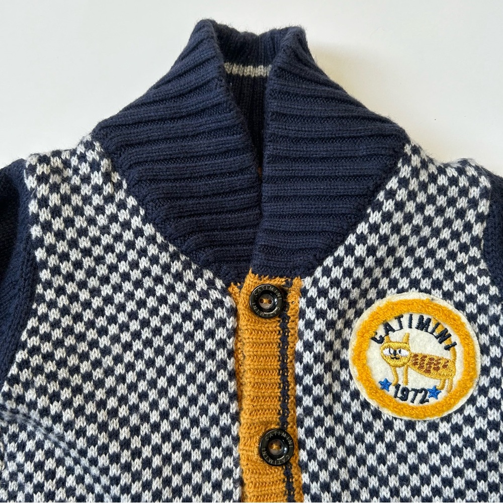 Catimini Jacquard Knit Cardigan, Size 9 Months - Picture 4 of 15